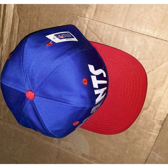 Vintage New York Giants Annco Snapback Hat NWT Deadstock Blue Red NFL - Picture 4 of 14